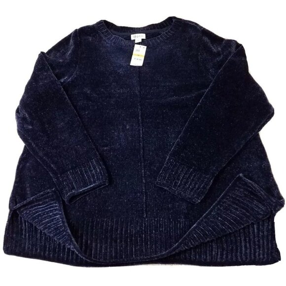 Style & co.-Woman Plus Size 1X~Industrial Blue Velvet Sweater NWT $56.50 - Picture 6 of 8